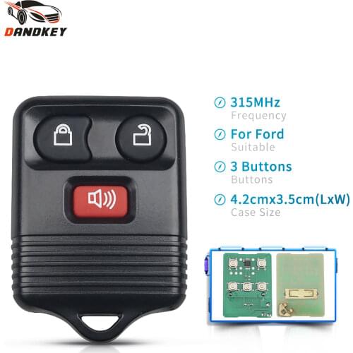 Dandkey 315MHZ 3 Buttons Remote Control Transmitter Key For Ford Escape F 150 Explorer 2001 - 2007 Car Key With Battery