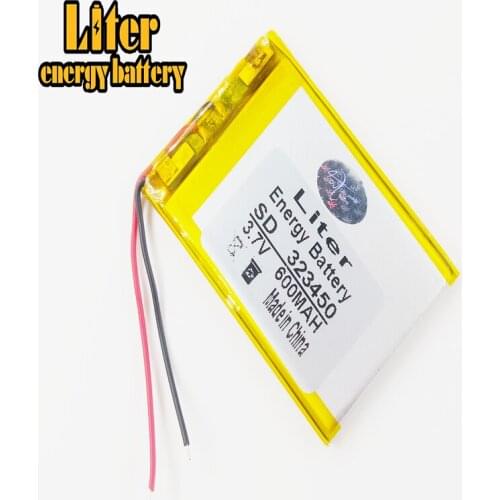 EBook Rechargeable Battery 323450 600mah Li-Po lithium polymer battery 3.7v For GPS MP3 MP4 MP5 DVD Toy Driving Recorder