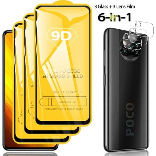 Poco x3 nfc glass, 9d glass for poco-x3 tempered glass poco x 3 pro camera film pocophone x3 xiaomi poco x3 nfc screen protector