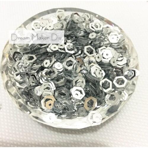 3000pcs/lot 4&6mm Hollow Hexagon Loose sequins Glitter Paillette Sewing Wedding Craft Good Quality Kids DIY Scrapbook Decoration