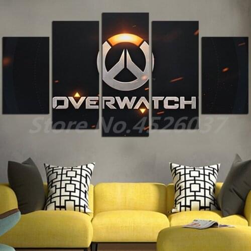 OW Classic And Hot Canvas Over watch 5pcs Painting Print Living Room Home Decor Modern Wall Art Oil Painting Poster Artwork