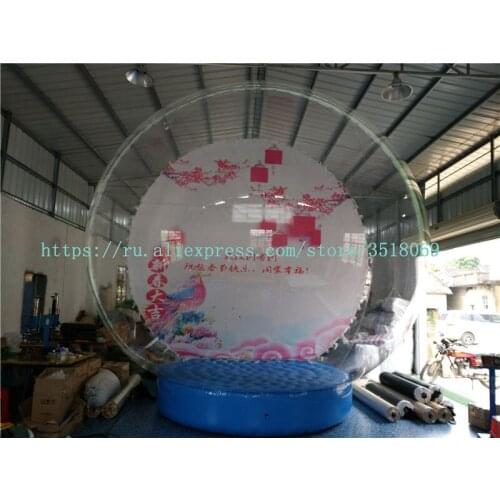 Sale of 5 meters Christmas decoration inflatable snowballs, PVC inflatable snow balls, transparent display balls