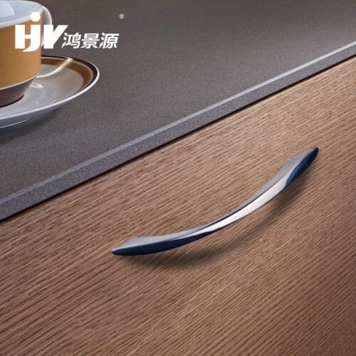 HJY Cabinet Handles Drawer Pulls Aluminual Alloy Wardrobe Handle Modern Kitchen Cupboard Door Silver Furniture Hardware D087