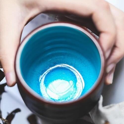 Handmade Retro Crackle Tea Cup Glaze High Temperature Firing Ceramic Teacup Porcelain Tea Bowl Accessories for Home and Office