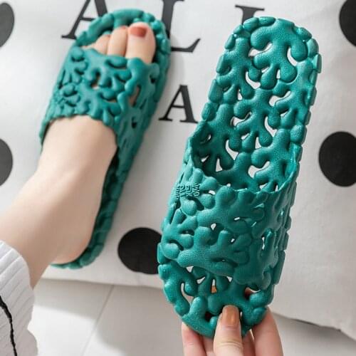 Summer Floor Slippers For Women Men Indoor Shower Family Slides Breathable Quick Dry Anti-Slip Flip Flops резкий поворот