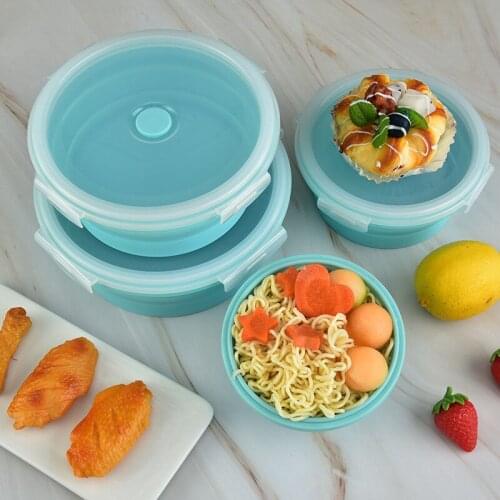 Silicone Foldable Food Container Portable Collapsible Lunch Box Refrigerator Fresh Boxs Food Fruit Container Kitchen Storage Box
