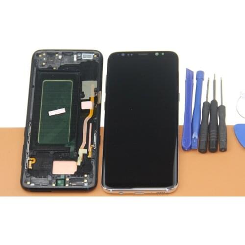 SUPER AMOLED LCD For SAMSUNG GALAXY S8 Display G950 G950F G950FD Touch Screen Digitizer Replacement S8 Plus LCD G955