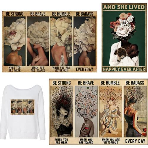 Fashion Beauty Girls Thermal Stickers On Clothes Heat Transfer DIY T-shirt Patches For Clothing Accessories Thermal Sticker