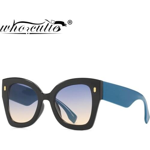 WHO CUTIE 2021 Vintage Sunglasses Women Thick Designer Brand Leopard Frame Sun Glasses Fashion Eyewear Shades Female UV400 S462