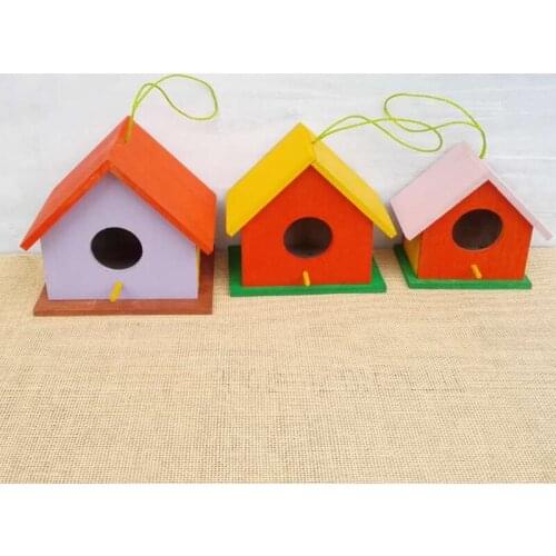 Solid Wood Bird Box Swallow House Outdoor Breeding Nest Nesting Parrot Home