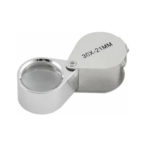 Jewelers Foldable Jewelry Glass Loupe Magnifying Magnifier Silver Tone 21mm Lens