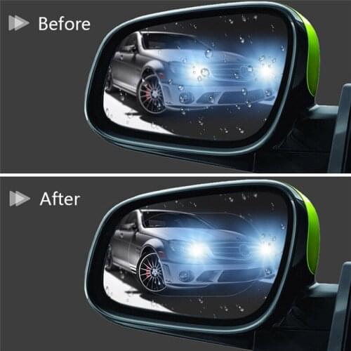 2PCS Car Rearview View Mirror Window Protection Clear Protective Film Anti-Fog Waterproof Rainproof Sticker Window Foils