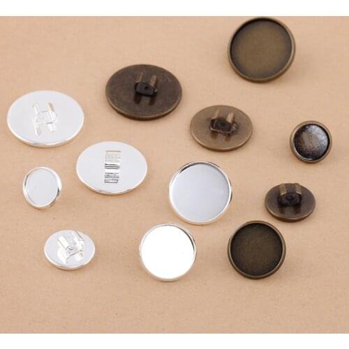 C Shape Clip Hair Ring Holders Cuffs Findings Round Smooth Bezel Cameo Cabochons Bases for Elastic Hair Band Headband DIY Making