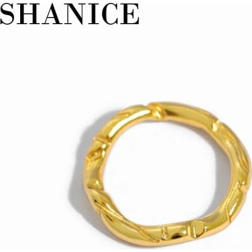 SHANICE Korean S925 Sterling Silver Ring Simple Irregular Concave Convex Wave Closed Finger Ring Stackable Slim Fine Women Ring