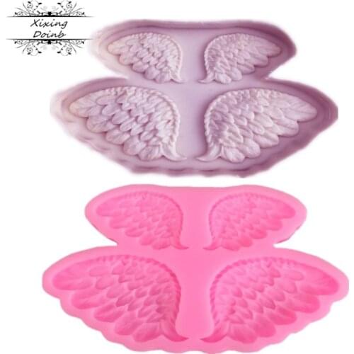 1Pcs Baby Angel Wings Silicone Mold Fondant Cake Decorating Tools Sugarcraft Chocolate Candy Clay Mould Cupcake Mold