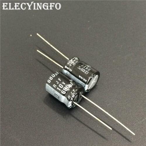 10pcs 680uF 10V680UF Japan ELNA RJF Series 10x12.5mm Super Low Impedance High Reliability 10V680uF Audio Capacitor