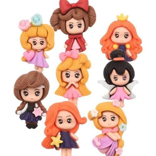 270PCS Boutique Cartoon Resin Princess Supplies Hair Accessories for Girls Hair Bows Center for Making Phone Case Accessory