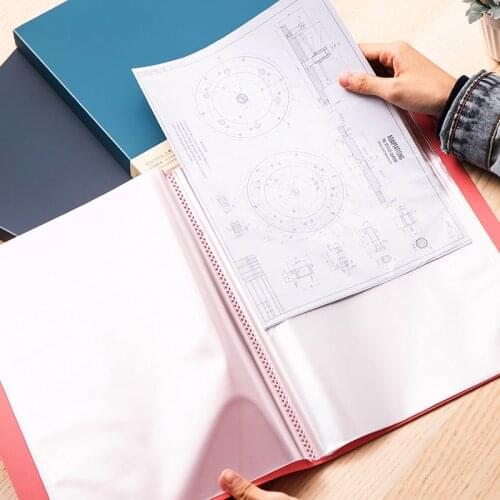 40/60 Pockets Clear Book Transparent Display Folder Documents Bag Office Meeting Files Draws Exam Paper Storage Bag School 72595