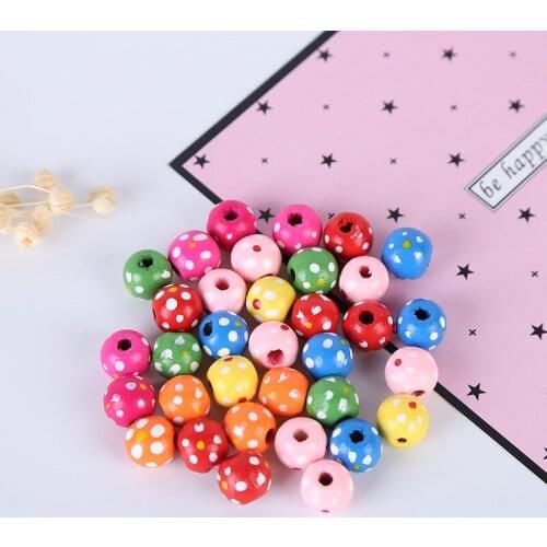 50pcs/lot Mix Color Plum Handmade Ball Natural Wood Beads for Jewelry Making Diy Bracelet Necklace Wholesale Wood Craft MR 003