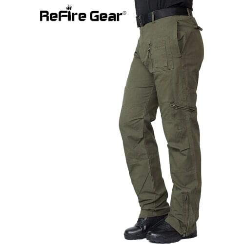 ReFire Gear 101th Airborne Army Cargo Pants Men Cotton Tactical Miliatry Pants Casual Pockets US Forces Field Combat Trousers