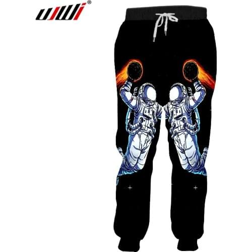 UJWI Man New Starry Astronaut 3D Printed Pants Harajuku Hip Hop Pattern Mens Casual Big Size Sweatpants 5XL Dropshipping