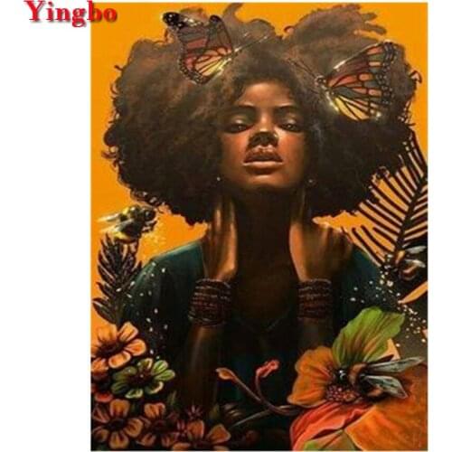 DIY Diamond Painting African woman Full Drill Square Round Diamond Embroidery Cross Stitch Kits Rhinestones decoration