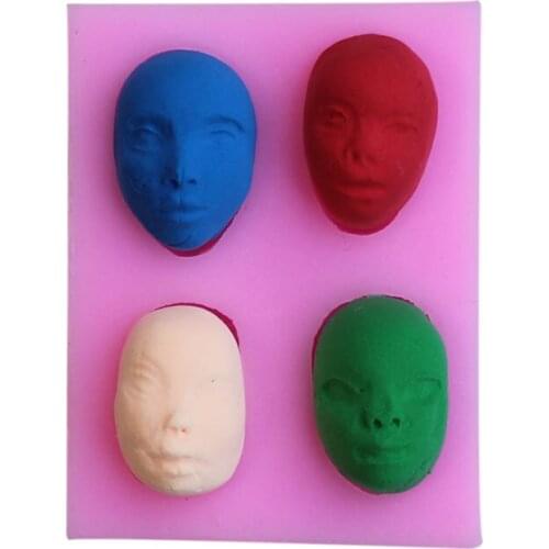 1pcs Four Faces Shape Silicone Chocolate Cake Mold Manufacture Mold Fondant Cake Decorating Tool Baking Tool E614