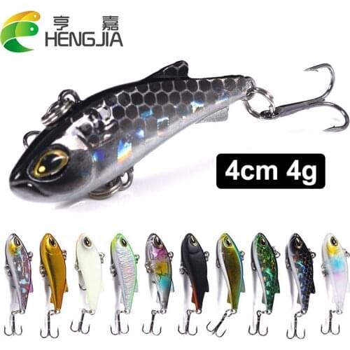 HENGJIA 1pcs 4cm 4g Mini Lipless Crankbait Artificial Wobbler Hard Bait Sinking Lure for Bass Winter Ice Fishing Bait