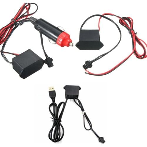DC 12V EL line USB Cigarette lighter Drive Controller For 1-5M Neon Light LED Strip Light EL Wire Glow Flexible Neon Decor