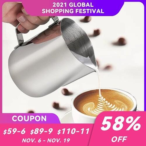 Stainless Steel Milk Frothing Pitcher Espresso Coffee Barista Craft Latte Cappuccino Milk Cream Frother Cup Pitcher Jug Maker