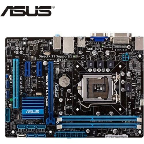 ASUS P8 B75 M LX Original ASUS P8B75-M LX PLUS motherboard Socket LGA 1155 Micro ATX SATA III DDR3 USB3.0 16GB Desktop Mainboard