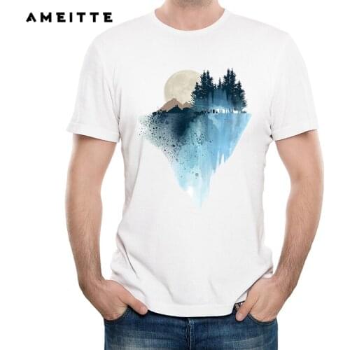 2019 AMEITTE Abstract Art Landscape painting T Shirt Mens Hipster Print Tops Summer Comfortable Soft Short Sleeve Tee Shirts