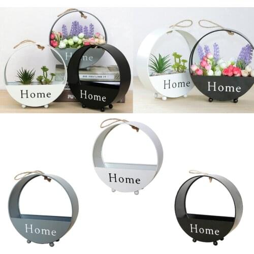 Baoblaze Wall Hanging/Desktop Flower Basket Plant Pot Small Things Storage Rack Box for Home Garden Shop Decoration