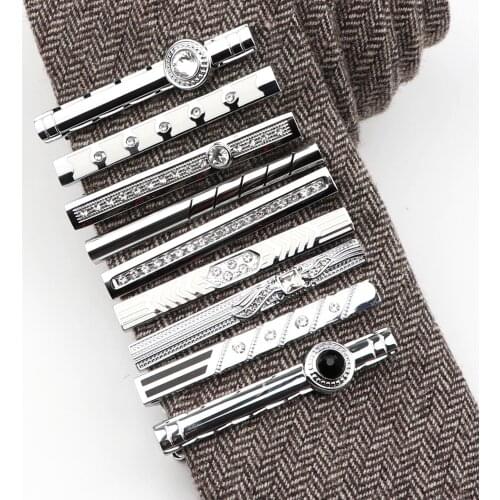 2020 Brand New Fashion Tie Clip High Quality Jewelry Simple Enamel Mens Business Luxury Design Bar Pinch Clasp Tie Pin Gift