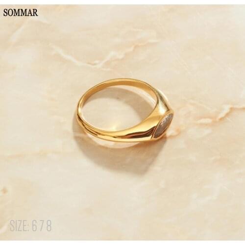 SOMMAR gifts Gold color size 6 7 8 Goddess Knuckle Rings Like the eye Jewelry on the neck Women jewelry