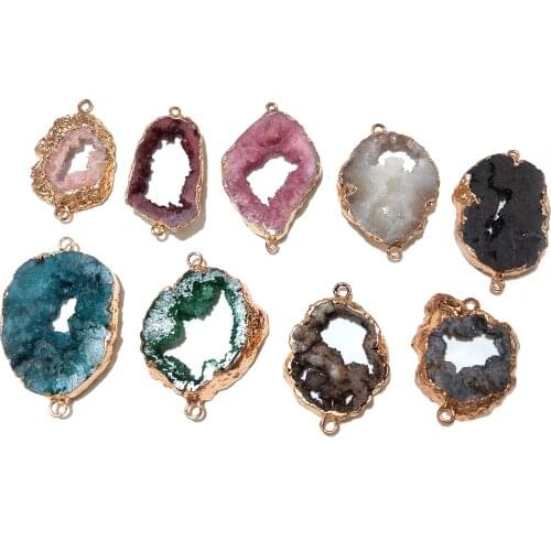 Irregular Shape Natural Stone Pendants for Jewelry Making Supplies New Crystal Jewelry Pendants Big Hole Pendant Diy Necklace