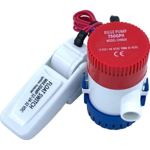 Bilge Submersible Water Pump 12V 24V 750GPH Set With Switch Boat Motor Homes Houseboat Aquario Filter Accessories Aquarium