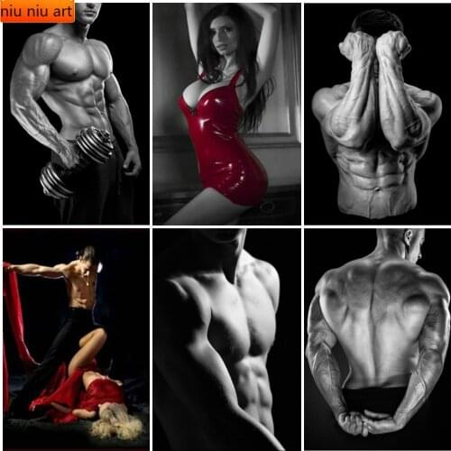 Full Diamond Embroidery Men and Women Perfect Abs Art Diamond Mosaic Diamond Painting Cross Stitch Kits Home Decoration