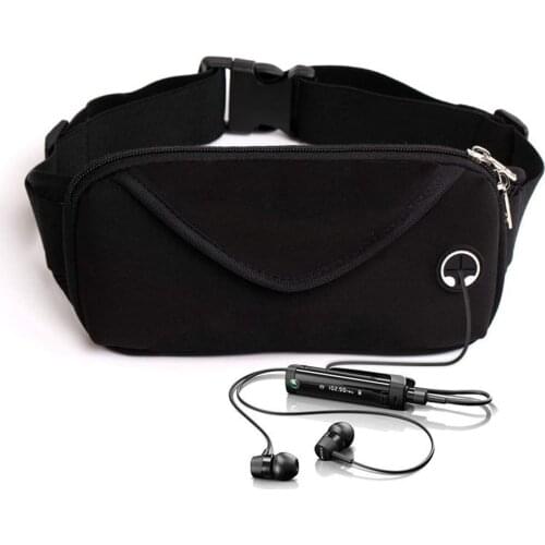 Anreisha Fanny Pack for Men Women, Slim Soft Water-Resistant Waist Bag with Phone Holder for Traveling Cycling, Black