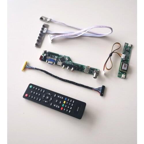 For M185XW01 V2 V4 Remote+Inverter+keyboard T.V56 controller board 2CCFL 30Pin LVDS VGA AV USB RF LCD display panel DIY kit