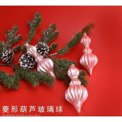 Christmas decorations, glass gourd, onion, double-pointed pendant, shopping mall, hotel scene layout, glass pendant