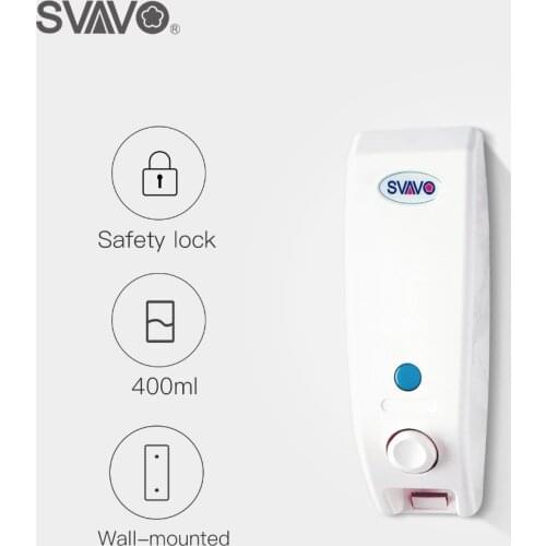 SVAVO Manual Liquid Soap Dispenser 400ml Wall Mounted Single Head ABS Plastic Soap Dispenser Shampoo Shower Gel Soap Dispenser