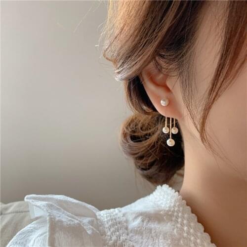 New Design 14K Gold Plated Plated Pearl Stud Earrings For Women Luxury Jewelry Zircon Earrings