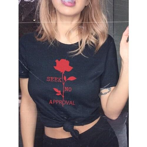 Skuggnas New Arrival Seek No Approval Feminist Shirt Women Clothing Anti Trump Womens Rights t shirts Girl Power Shirt