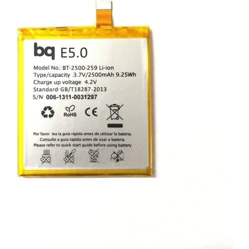 New 2500mAh BQ E 5.0 Replacement Battery Baterij Batterie For BQ Aquaris E5 E5 FHD E 5 HD BQ E5.0 Mobile Phone Batteries