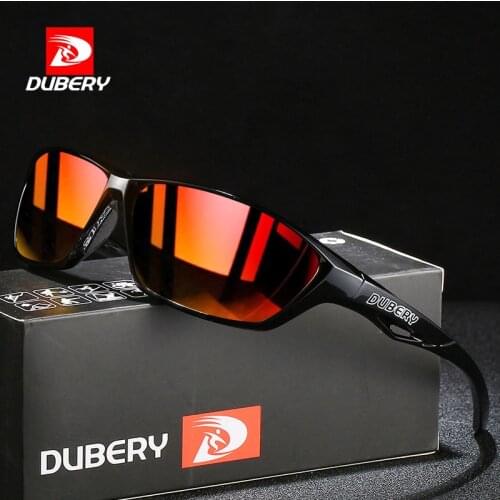 DUBERY New Fashion Sport Style Polarized Sunglasses Men High Quality Sports Style Sun Glasses Lightweight Frame UV400 Goggles C3