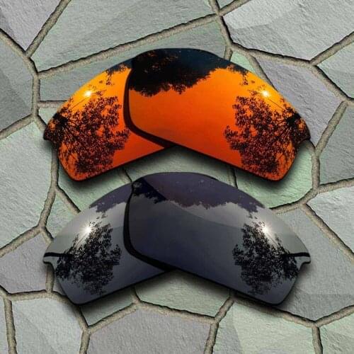 Grey Black&Red Orange Sunglasses Polarized Replacement Lenses for Oakley Bottlecap