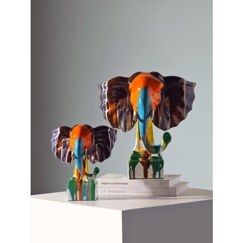 Modern Abstract Art Shining Elephant Creative Ornaments Fortune Furnishings Living Room Entrance and Wine Cabinet Light Luxury