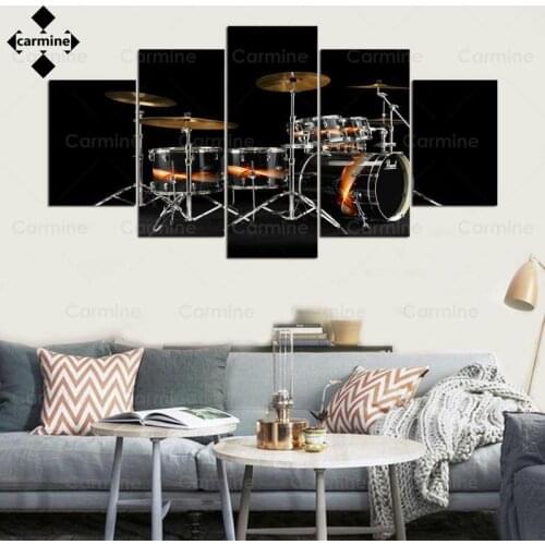 Modern Musical Instrument Wall Pictures 5 Pieces Drum Set HD Art Printing Canvas Poster and Painting Living Room Home Decoration