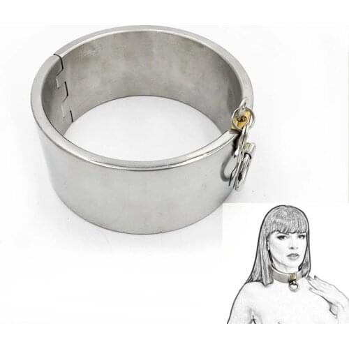Heavy 304 Stainless Steel Bdsm Collar With Ring Restraint Slave Sex Collar Fetish Bondage Adult Games Sex Toys For Couples